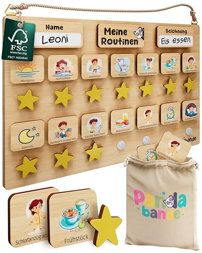 PANDABANDE Premium Routine Planer Kinder Holz - 100% FSC-zertifiziert