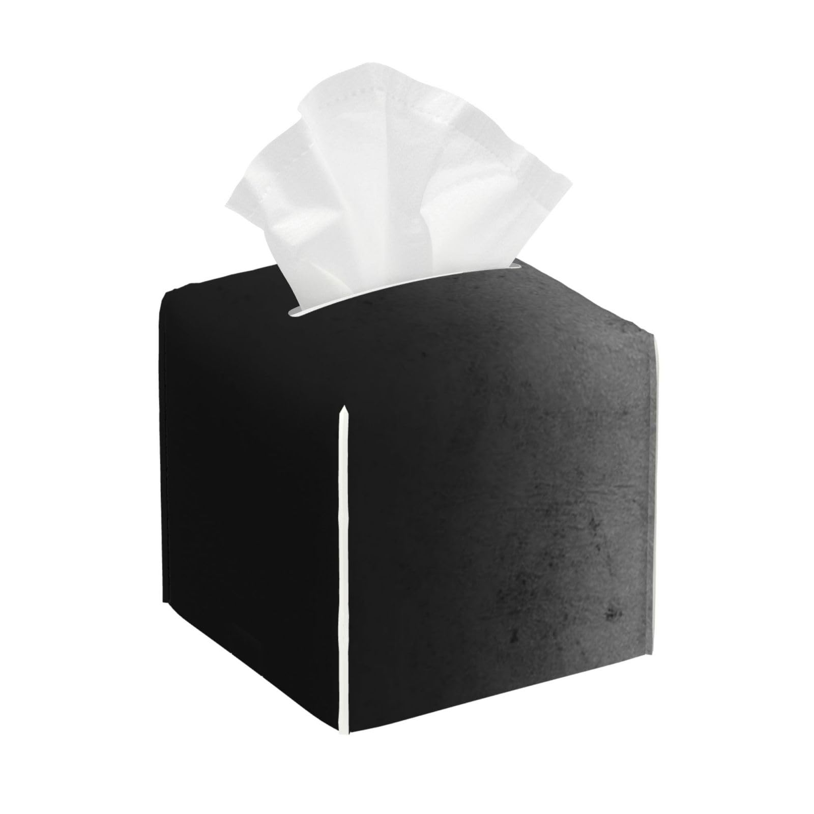 Black Ombre On Concrete Texture PVC Cube Tissue Pack for Home Office Bathroom Use