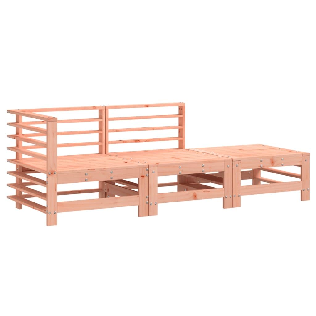 Set Salotto da Giardino 3 pz in Legno Massello Modulare Balcone | Salotto da esterno componibile con schienale per patio veranda e terrazza, struttura robusta per relax in famiglia.