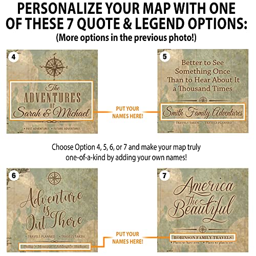 Personalized United States Push Pin Travel Map On Canvas Vintage Colors, 3 Sizes/National Parks, United States Map With Push Pins To Mark Travels, Best Gift For People Who Travel Gift For Travel Lover #TOP3