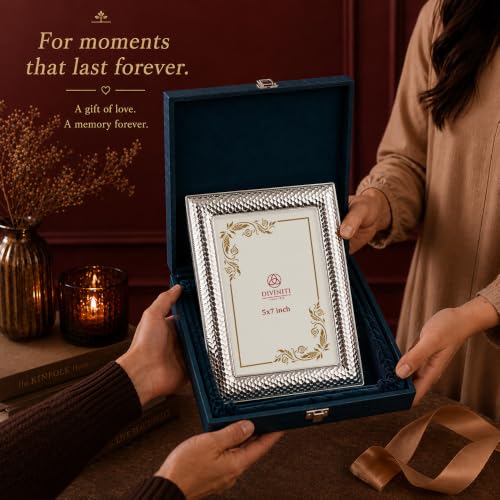 Image of Diviniti Decorative Metal Photo Frame for Tabletop & Wall Display | Elegant Silver Finish Picture Frame for Home Decor | Portrait & Landscape Photo Frame for Living Room, Bedroom, Office & Gifting