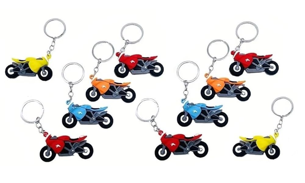 (Pack of 12) 3d Pvc Rubber Bike/Motorcycle Keychain/Key Ring for Cars, Bikes, Kids, Boys, Girls Students College School Bags Beautiful Decorative Chain Hangings-image-33