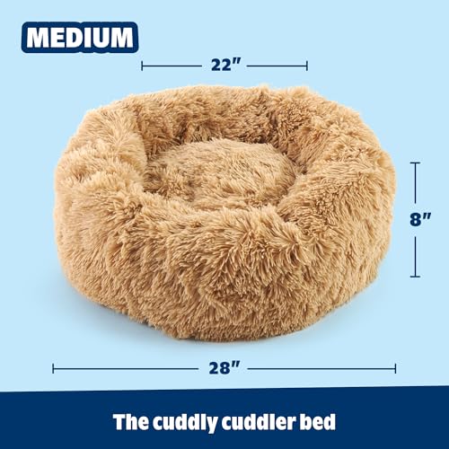 Barkbox Dog Bed, 2-in-1 Memory Foam Donut Cuddler Dog and Cat Bed, Calming Orthopedic Joint Relief Fur Crate Lounger for Pets, Machine Washable + Removable Cover, Waterproof Lining, Includes Toy - Image 4