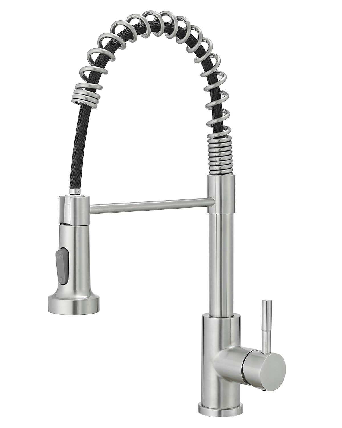 FLG Kitchen Faucets with Pull Down Sprayer,Single Handle Spring Brushed Nickel Pull Out Kitchen Faucet,Stainless Steel Commercial Faucet for Kitchen Sink,Farmhouses RV Utility Laundry Room Outdoor