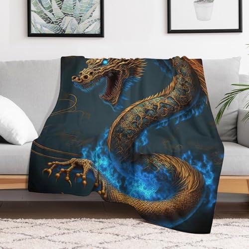 Manta de franela de dragón textil premium de tacto suave para cama 3