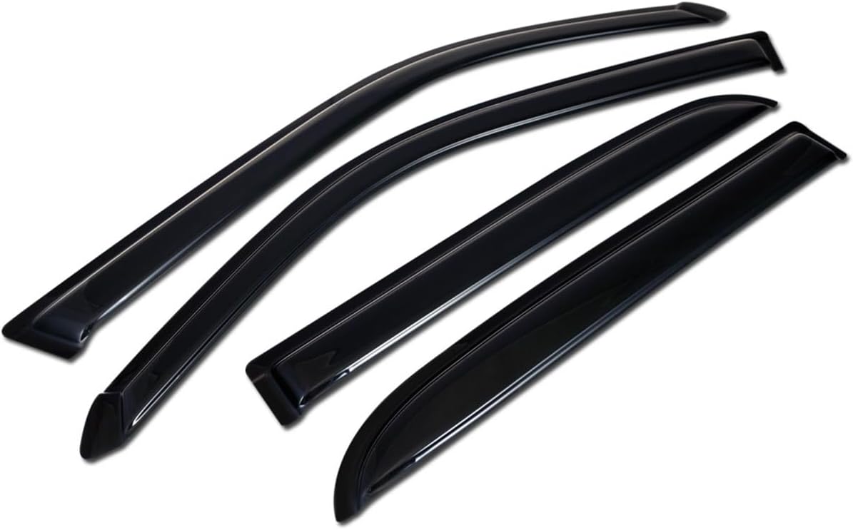 R&L Racing Compatible with 04-06 Toyota Tundra Double/Crew Cab | Smoke Window Deflector Sun/Rain/Wind Guards 4P Set