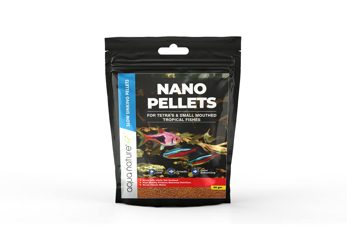 AquaNature Nano Pellets Slow Sinking Pellet Fish Food for Tetras & Small Mouthed Tropical Freshwater Fish (50g) (B0B5DRFSVW) Amazon Price History, Amazon Price Tracker