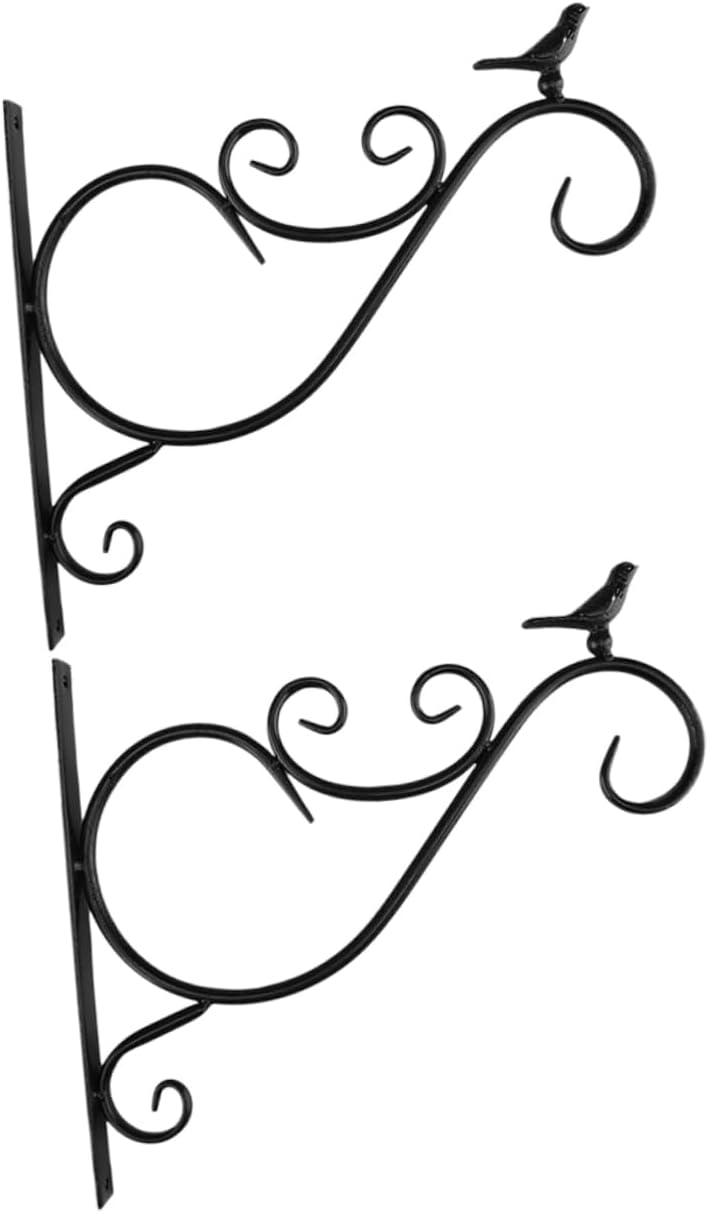 HANABASS Metal Hanging Plant Bracket Wall Hanging Flower Basket Bracket Heavy Duty Iron Plant Hanger Hook