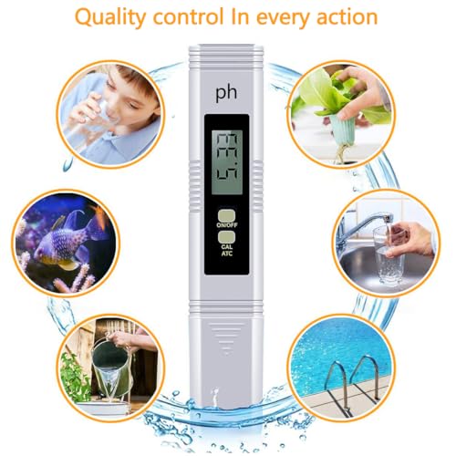 Ph wert messgerät Pool ph messgerät Testbereich 0-14 PH, digitales PH-Messgerät für Wasser, geeignet für Aquarien, Hydroponik, Schwimmbäder, Trinkwasserqualitätsprüfung, etc.