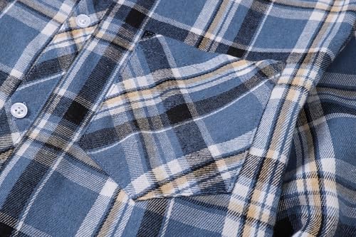 Image of Betusline Boy and Men Button Down Plaid Shirt