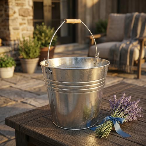Cubo de hierro para agua de sauna Healeved de 31,5 cm contra quemaduras 7