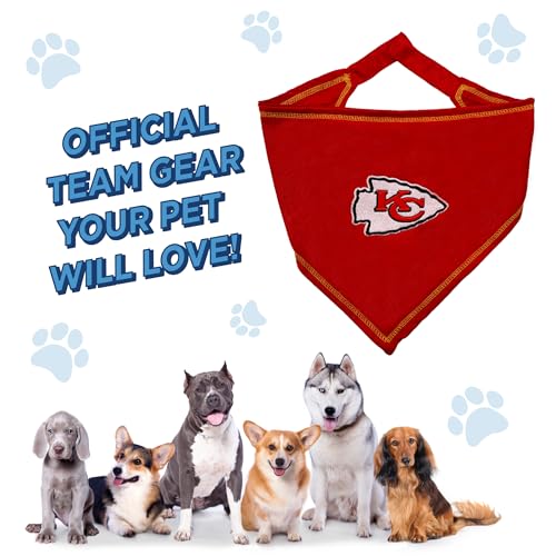 image for Pets First NFL Kansas City Chiefs TIE Bandana, Large/X-Large. Dog Band