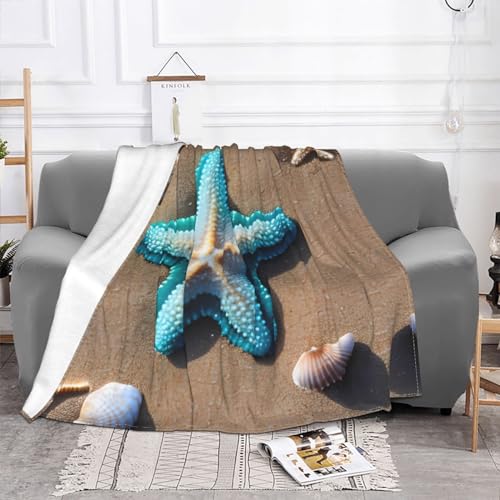 Couverture canapé flanelle douce coquillages contre les frissons