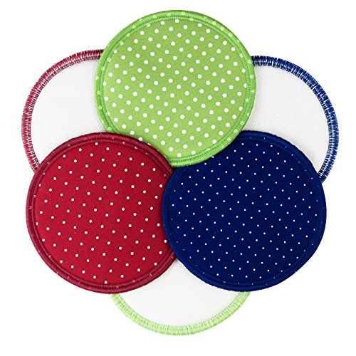 Windelmanufaktur wasserdichte und waschbare Stilleinlagen Set 4 lagig, 3 Paar - Made in Germany (Pünktchen)
