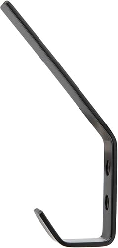 Miniatura 2 de Tienda Basics Ganchos de metal modernos para paneles de yeso montados en la pared, color negro plano, paquete de 5