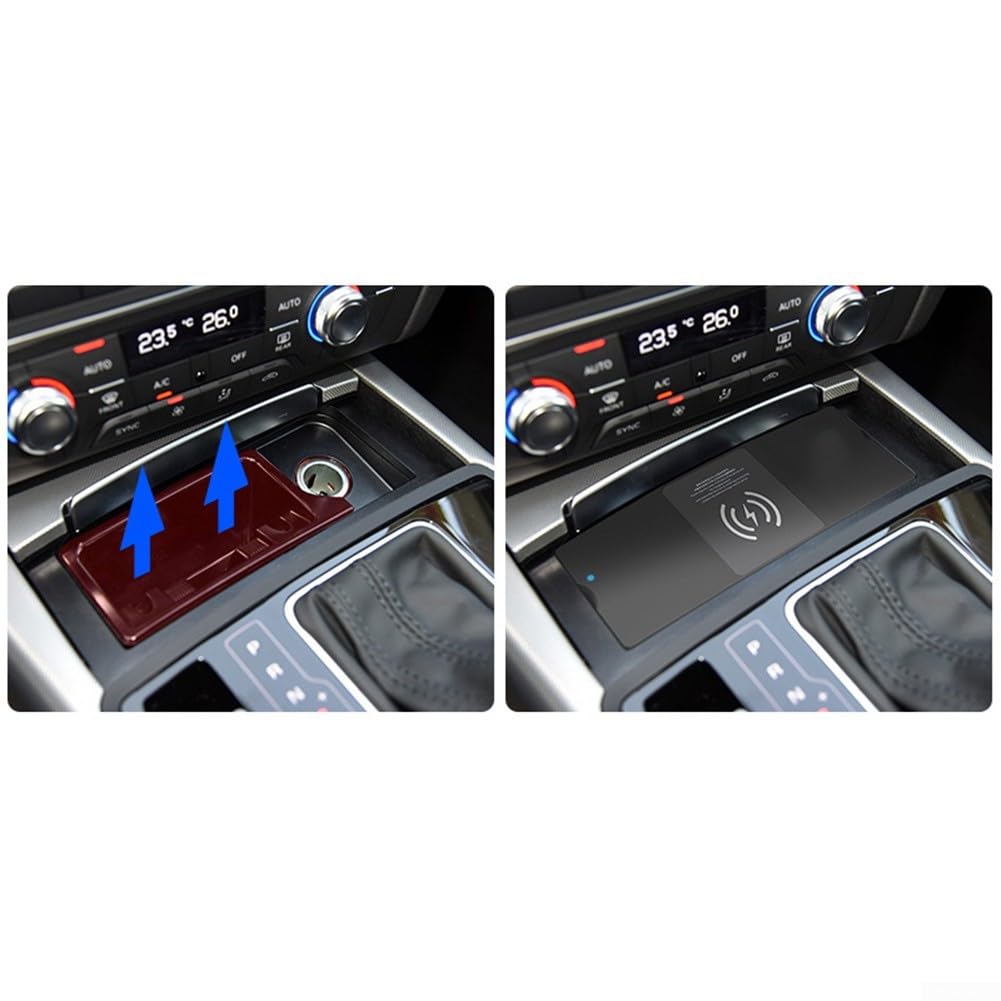 Cargador inalámbrico de coche de 15 W para A6 A7 S6 RS7, almohadilla de carga rápida, alfombrilla de carga compatible