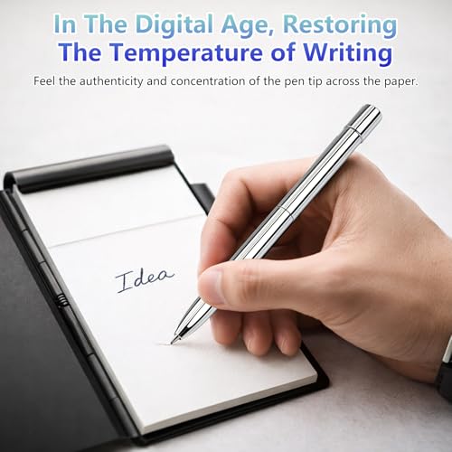Porte-bloc métallique flip et mini notepad rechargeable avec stylo pour notes de poche