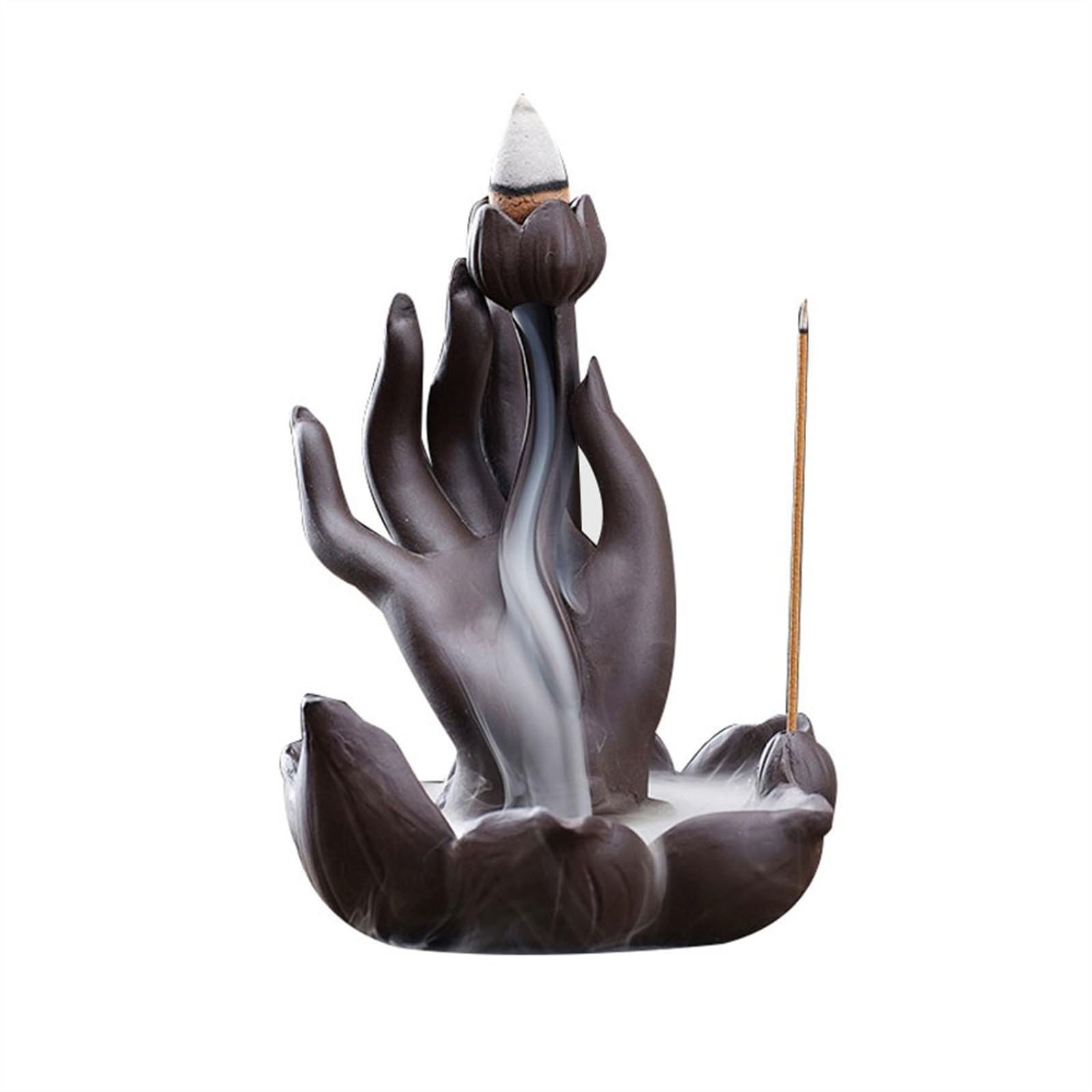 Incense Holders Desktop Decoration Zen Fragrance Holder Creative Handheld Lotus Shaped Backflow Incense Burner