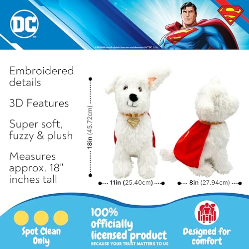 Image of Krypto Superman DC Comics Kids Bedding Super Soft Plush Cozy Cuddle Pillow, Dog, (Officially Licensed Product) by Franco