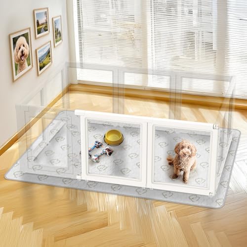 Image of FXW AuraSpace Acrylic Indoor Dog Playpen for Small Dogs, 24 inch, 2 Panels, White