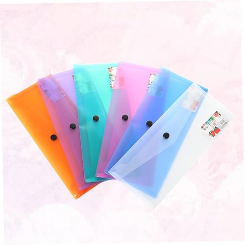 Miniatura 6 de Ciieeo 6 sobres coloridos sobres transparentes carpetas de color carpeta de documentos carpeta de sobres carpeta de documentos transparente bolsa de