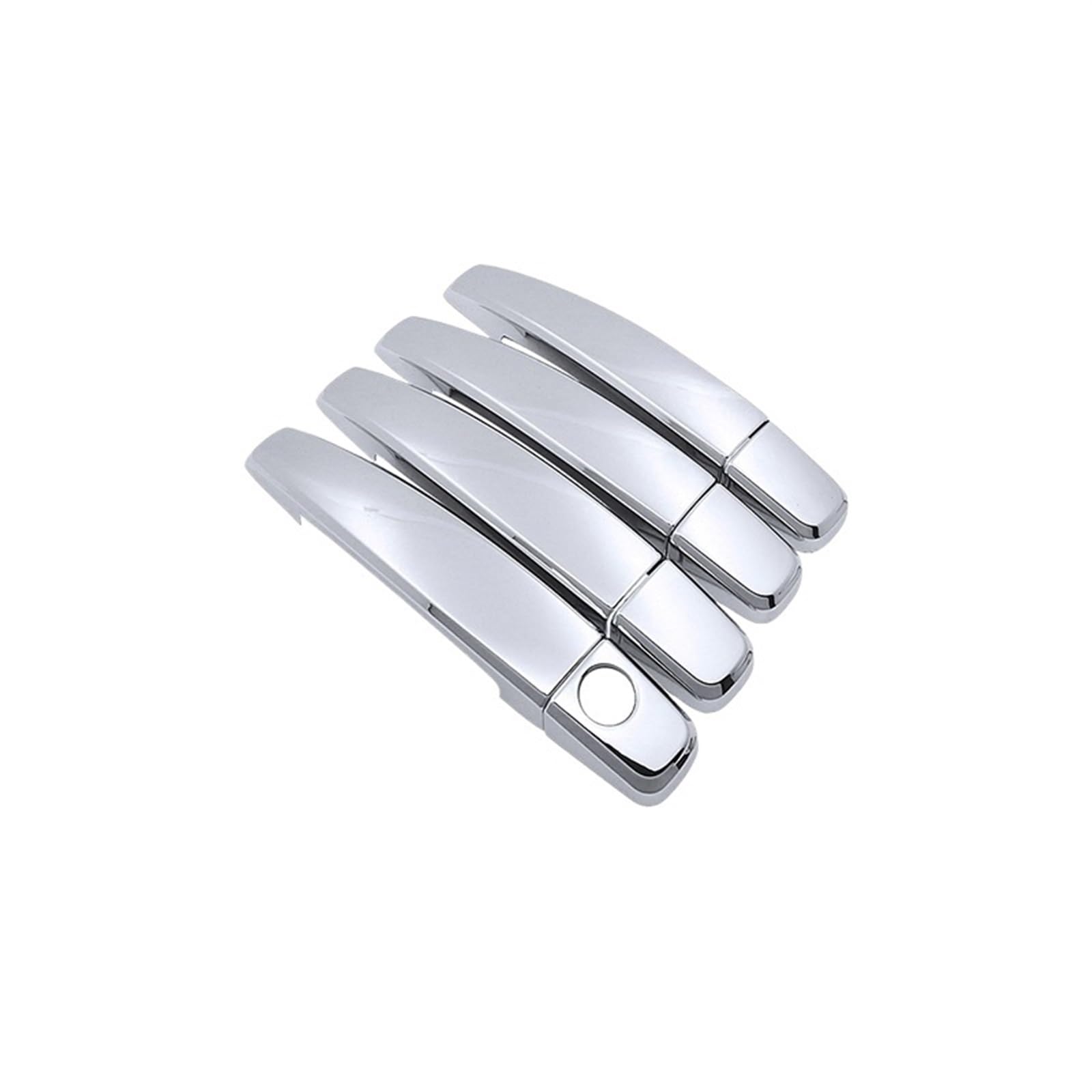 Lzbzhb Metallic Silver Car Exterior Outsidedoor Handle For Opel For Corsa D For Vauxhall For S07 2007~2014 Chrome Car Door Handle Cover Trim Set Chromium Styling Exterior Parts(Metallic Silver)
