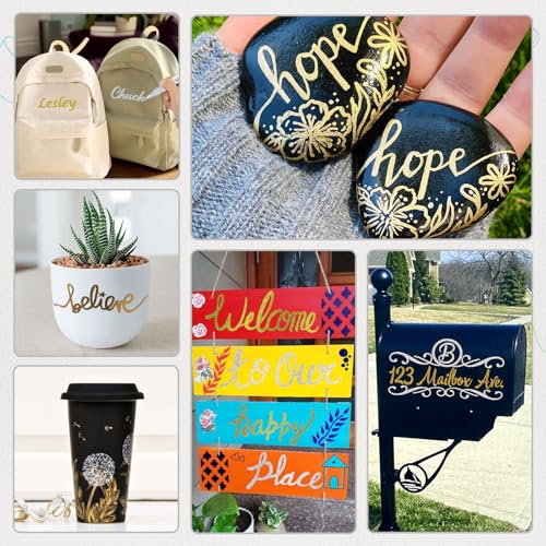 Permanent Marker Wasserfeste Stifte set:8 Dual Tip Steine Bemalen Glasmalstifte Permanent Marker Fein Lackstift Glasstift für Basteln,Karton, Kunststoff, Holz, Metall,Keramik,Tasse,Reifen,Glas,Plastik