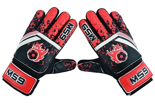 MS9 Kids Boys Children's Junior Football Goalkeeper Sports Soccer Goalie Gloves, Red, Size 6 - Age 13 to 15 Years - Image 2