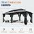 HOTEEL 12x20 Hardtop Gazebo on Clearance with Metal Roof, Heavy Duty Galvanized Steel Patio Hard Top Gazebos, Outdoor Permanent Screened in Gazebo with Curtains, for All-Weather, Backyarad, Black(Pro)