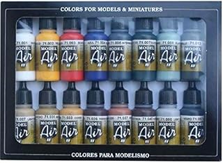 Vallejo Model Air Basic Colors zestaw farb akrylowych do pędzla powietrznego, różne kolory (16 sztuk)