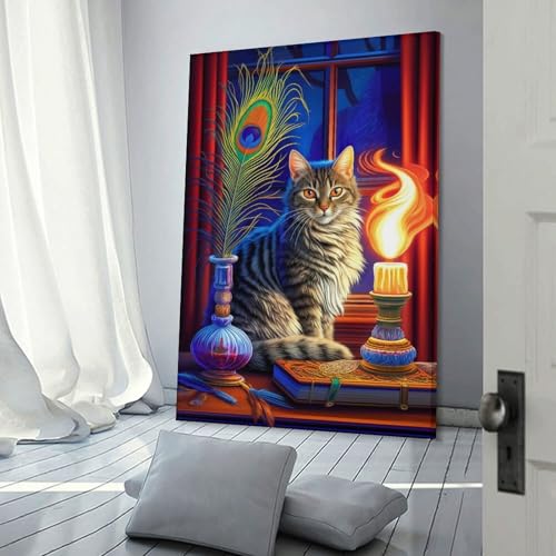 Tableau sur toile A Tabby Cats Domain sinyumoney décoration salon 50x75 cm