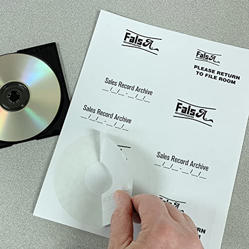 Image of CD /DVD Label Full Face | Qty 150 Disc, 150 Spine | 50 Sheets Total | White Matte | Inkjet & Laser Compatible | Neato CLP-192301 Large Center Holes | Easy to Peel | 3 Per Sheet | Blank Label