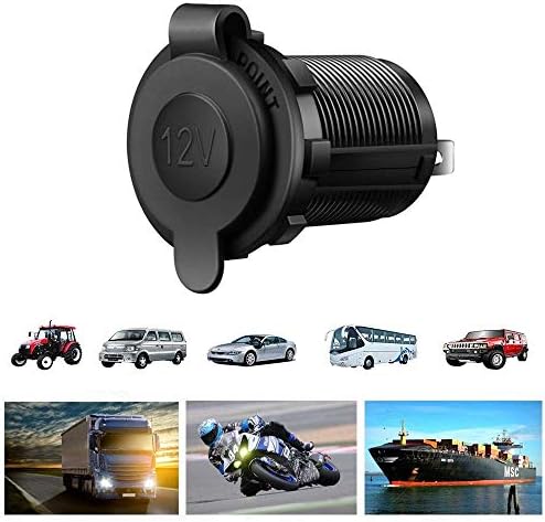 Cigarette Lighter Socket,Waterproof Marine Grade 12V/24V DC lighter socket plug Outlet for Boat Motorbike Car