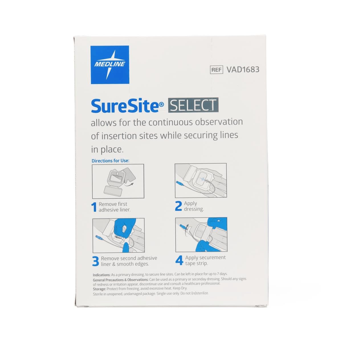 Suresite Select 7x7.3cm: Medicazione Sterile per Fissaggio Accessi Vascolari | 100 pezzi