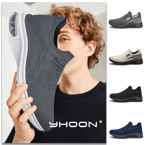 Image of Mens Walking Shoes Slip on Lightweight Running Shoes Workout Athletic Tennis Shoes Gym Sneakers