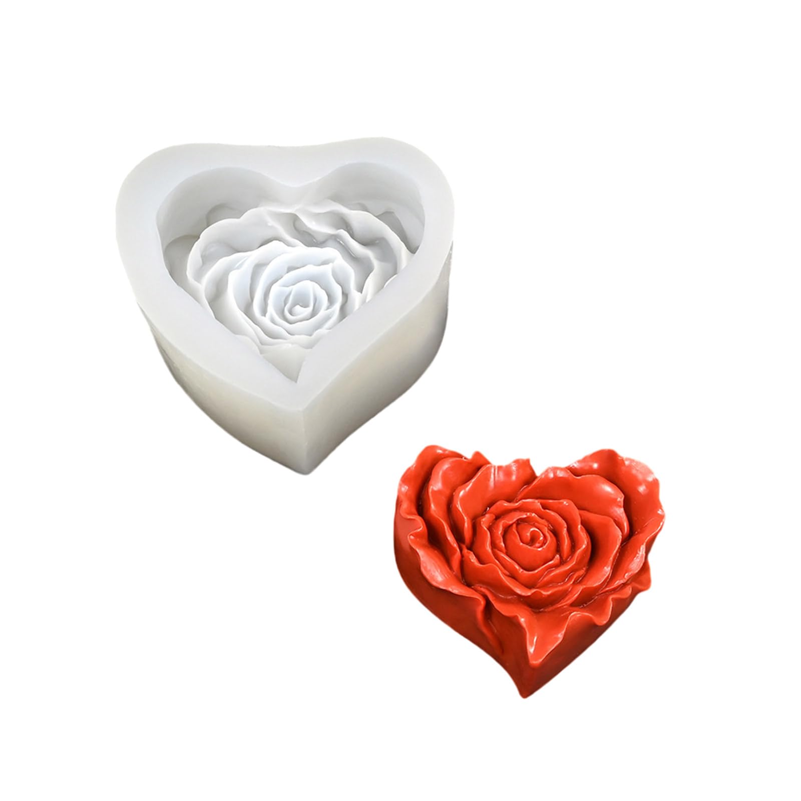MICFENY Elegant Valentines Day Heart Rose Silicone for Baking and Crafting Perfect Romance Dessert or Unique