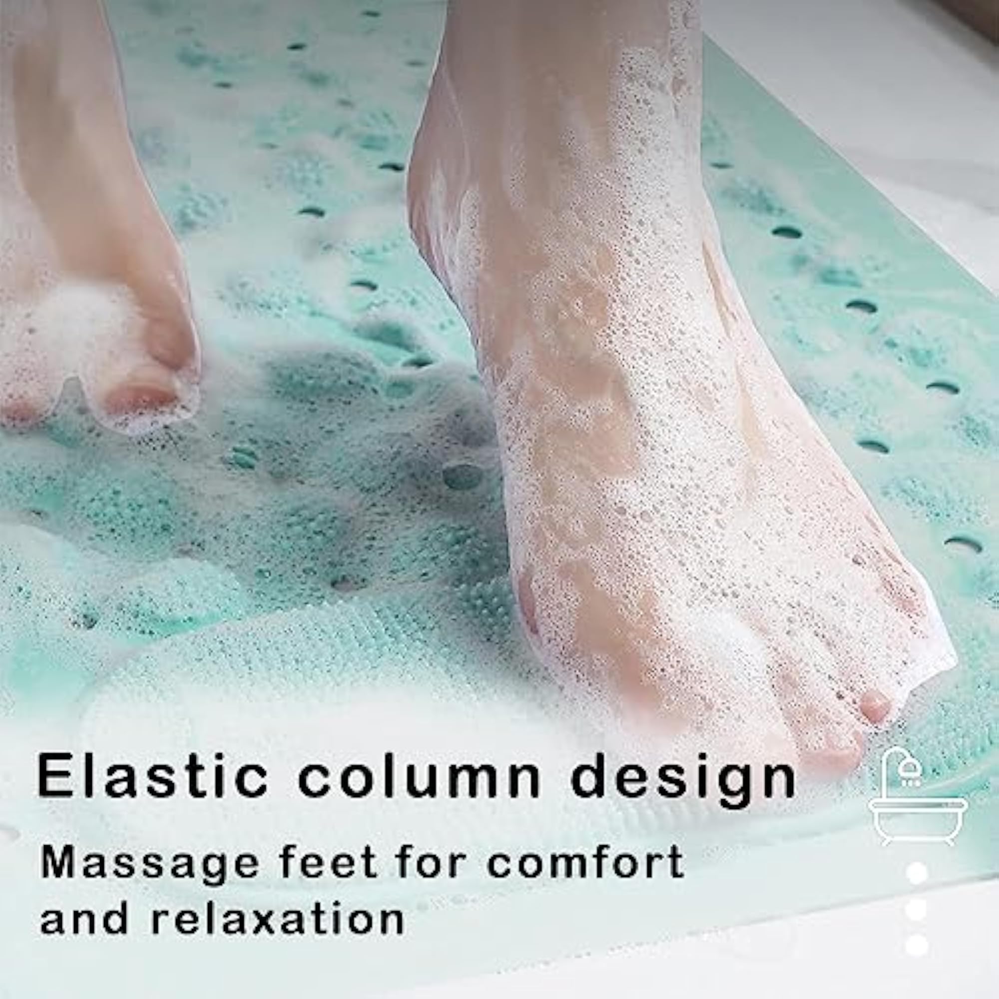 Rectangular Bath Mat with Foot Scrubber