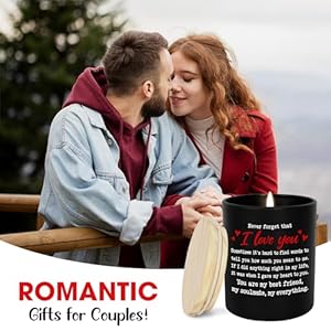 TEEZWONDER Romantic Gifts for Him Her Long Lasting Vanilla Lavender Candle 10 Oz Anniversary Birthday Gifts for Women Men Boyfriend Girlfriend Husband Wife