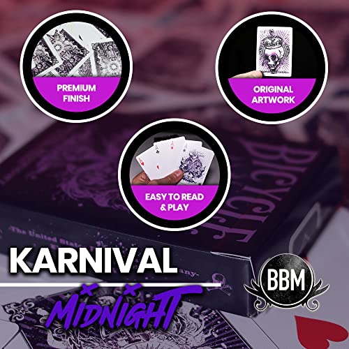 Baraja Bicycle Karnival Midnight Edición Morada Premium miniatura 6