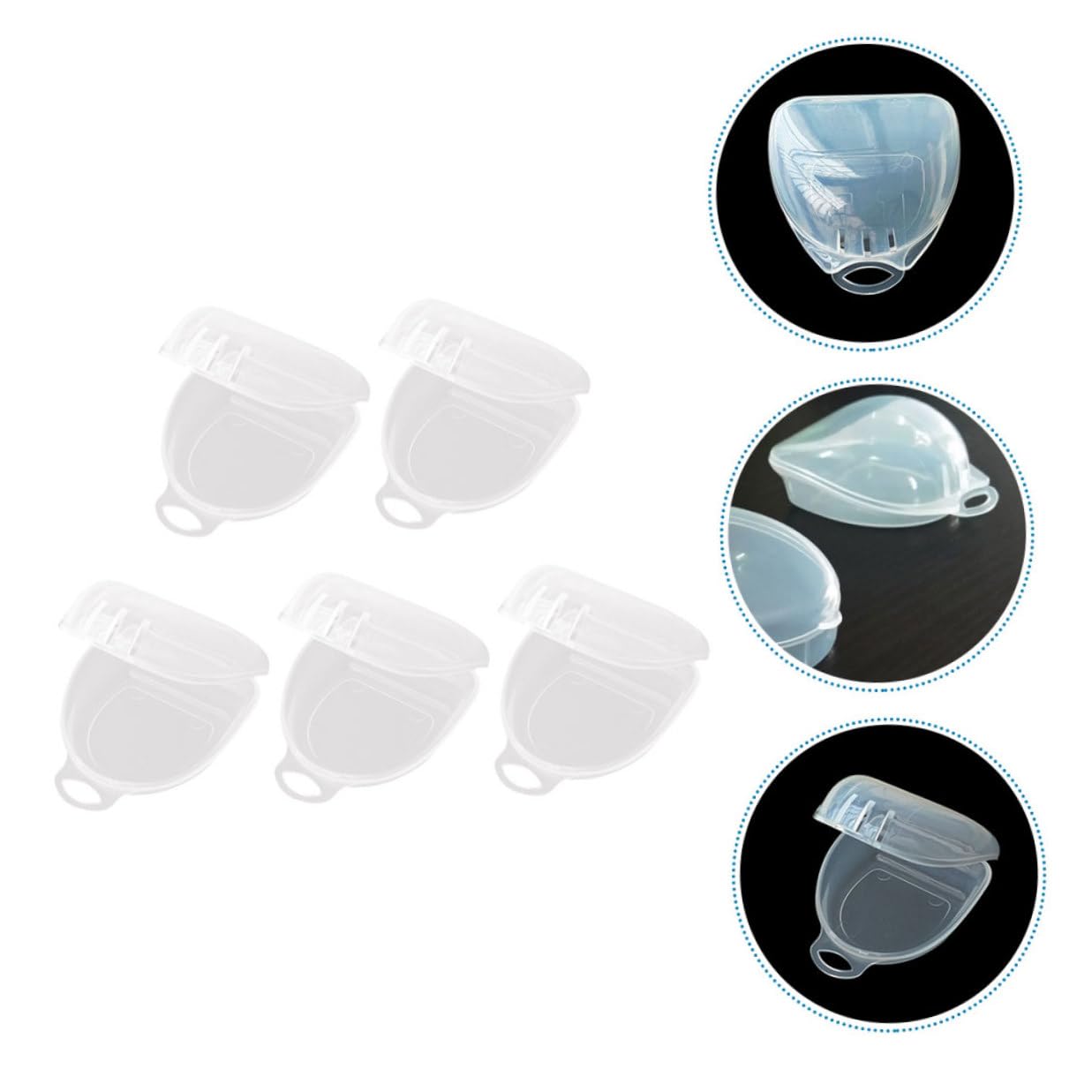 Ciieeo 5pcs Orthodontic Retainer Storage Boxes with Lids, Lightweight Denture Organizing Containers for Youth Boxing Mouth Guards and Tooth Guards, Household Tooth Socket Storage Case