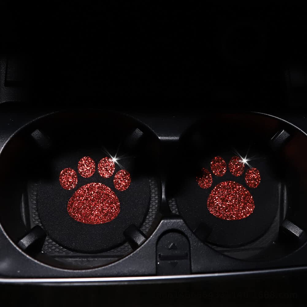 4 Sottobicchieri Auto A Forma Di Zampa Di Cane - Antiscivolo, Insonorizzanti, In Lattice Ecologico - Compatibili Con Jeep Wrangler JL