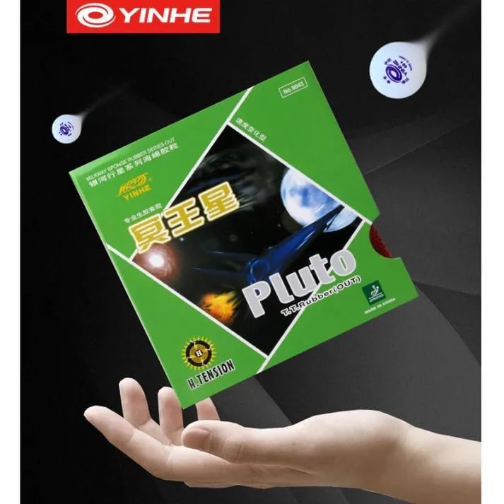 Yinhe Pluto Short Pimple Table Tennis Rubber, 1.5mm Sponge, Speed, Control & Anti-Spin Effect, Hybrid Pips for All-Round Offensive Play, Enhanced Spin Reversal & Stability. (Red 1.5mm)