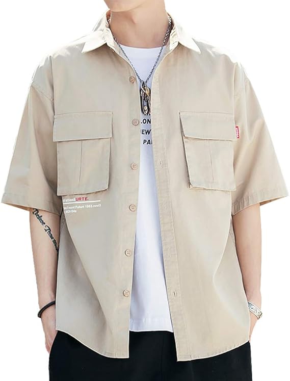 Amazon Co Jp 在庫一掃セール 夏物セール 約半額 メンズ シャツ 綿100 大きいサイズ カジュアルシャツ 丈夫 オックスフォード カーキ 4l ファッション