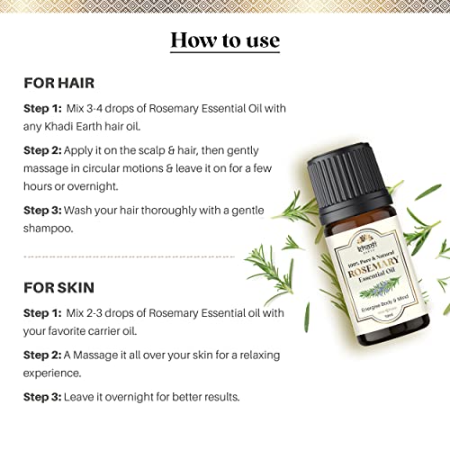 Image of Rosemary Essential Oil for Hair Growth | Essential Oil for Blemish-free & Clear Skin | Natural Hair Nourishing & Soothing Essential Oil - Pack of 5 - (5x10ml)
