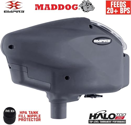 Miniatura 16 de Maddog Empire Halo Too - Cargador electrónico de paintball con alimentación épica de velocidad HK Army y tanque de paintball HPA paquete de Negro