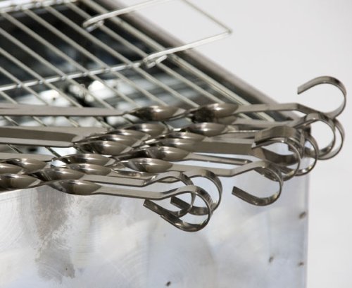 OLYMP 10 Schaschlikspiesse 1,5 mm. Edelstahl 50cm. Schampura Grillspiesse Fleischspiesse auch für Mangal – Bild 4