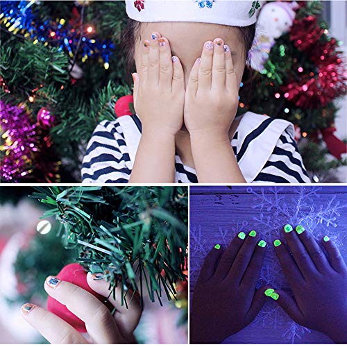 EBANKU 12 Blatt Nagelsticker Weihnachten Selbstklebend Nagelaufkleber Leuchtend Weihnachten Schneeflocken Nail Art… – Bild 8