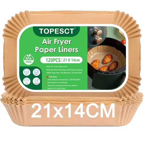 120er-Pack Einweg-Antihaft Heißluftfritteuse Backpapier | Universal Fettdichte Airfryer Backpapier für Ninja Double Stack XL Zubehör | Kompatibel mit Ninja AF300EU AF400EU SL400EU andere Air Fryer