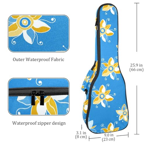 JRHEJTHH Housse imperméable pour ukulélé en tissu Oxford durable et élégant avec sac de rangement Motif floral géométrique bleu, Multicolore., 25.9x9x3.1in/66x23x8cm, Moderne - Les Beatles, Paul McCartney, John Lennon, RIngo Starr, George Harrison JRHEJTHH Housse imperméable pour ukulélé en tissu Oxford durable et élégant avec sac de rangement Motif floral géométrique bleu, Multicolore., 25.9x9x3.1in/66x23x8cm, Moderne – Image 5