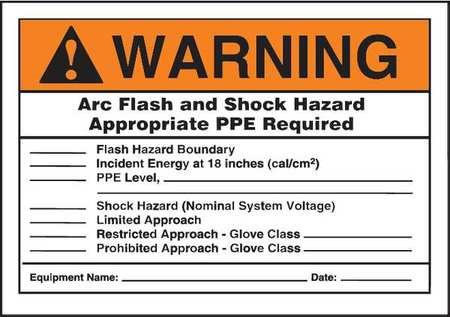 Label, 3-1/2x5, Warning Arc Flash and (4 Pieces)